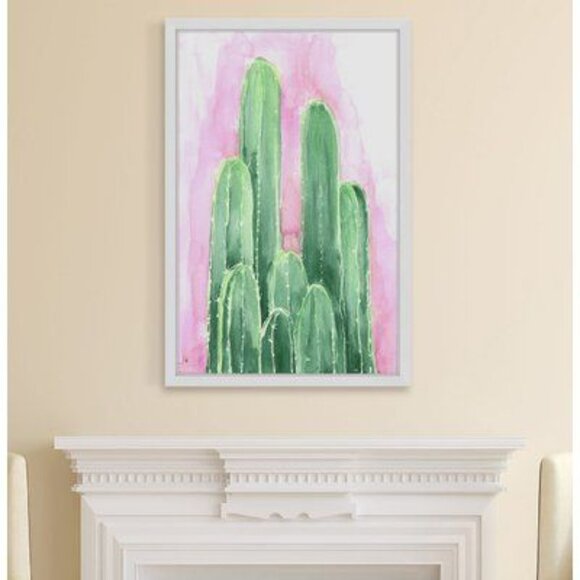 " Saguaro " by Kimberlee Watson Watercolor Painting Print in White Frame NEW NIB - Picture 9 of 9